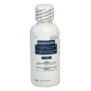 Baxedin Pre-Op Solution with Chlorhexidine 2% with Isopropyl Alcohol 70% (CHG 2% + IPA 70%); 500 mL, Bottle, Tinted