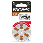 Rayovac Hearing Aid Batteries Size 312 6Ct
