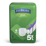 FitRight Bariatric Incontinence Briefs Unisex Overnight Absorbency 5XL 90in-106in 8Ct