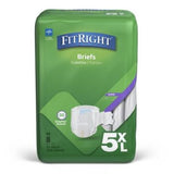 FitRight Bariatric Incontinence Briefs Unisex Overnight Absorbency 5XL 90in-106in 8Ct