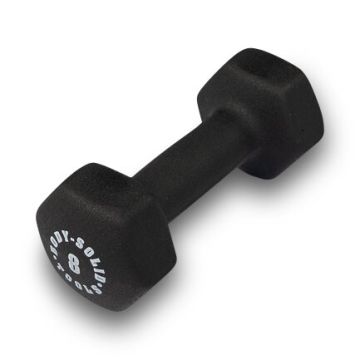 Body-Solid Tools Dumbbell Neoprene 8lbs Black 1Ct