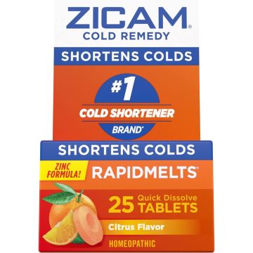 Zicam Cold Remedy RapidMelts Zinc Relief Tablets Citrus 25Ct