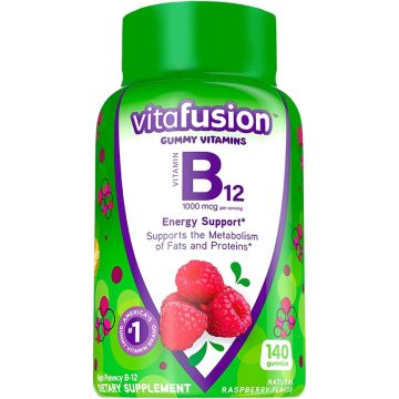 Vitafusion B-12 Vitamin Gummies Raspberry 1000mcg 12 Bottles (140/Bottle)