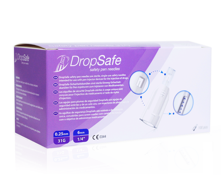 DropSafe Safety Insulin Pen Needle, 31G x 6 mm