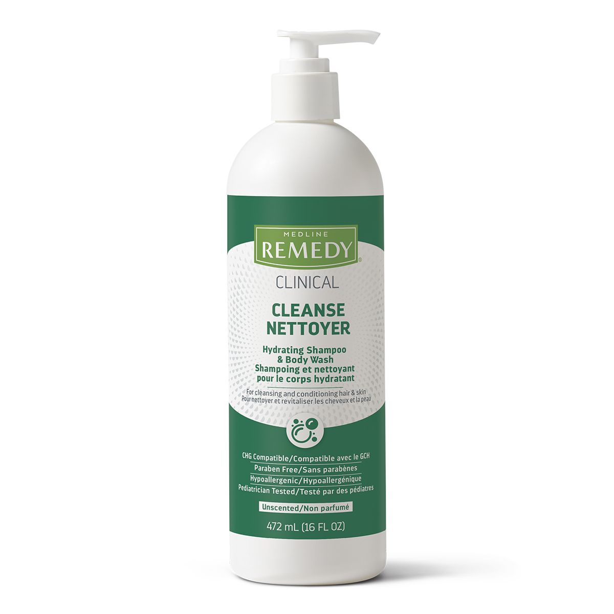 Remedy® CLINICAL Hydrating Shampoo and Body Wash, Unscented, 473 ml Pump Bottle