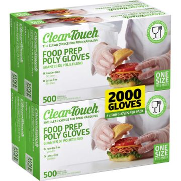 Clear-Touch Food Handling Gloves Polyethylene One Size 2000Ct