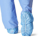 Non-Skid Shoe Covers Spunbond Polypropylene Blue R/L 100Ct