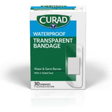 Curad Clear Waterproof Adhesive Bandages Strip 1in x 2.5in 30Ct