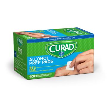 Curad Alcohol Prep Pads 2-Ply M 100Ct