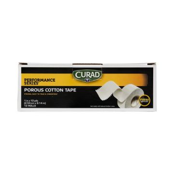 CURAD Premium Porous Cotton Cloth Tape 1in x 10yds 144Ct