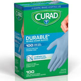 Curad Exam Gloves Nitrile Textured Fingertips One Size 100Ct