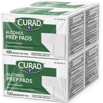 Curad Alcohol Prep Pads 1-Ply 400Ct