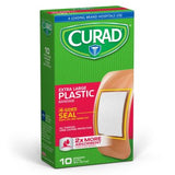 Curad Plastic Adhesive Bandages Strip 2in x 4in Tan 10Ct