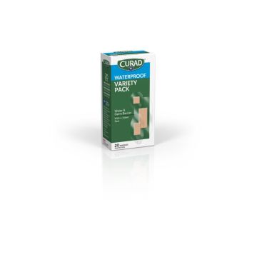Curad Clear Waterproof Adhesive Bandage Strip Assorted Sizes 20Ct