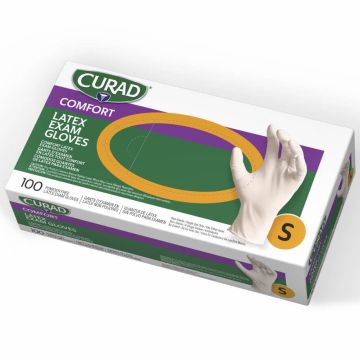 Curad Comfort Exam Gloves Latex Fully Textured S 100Ct