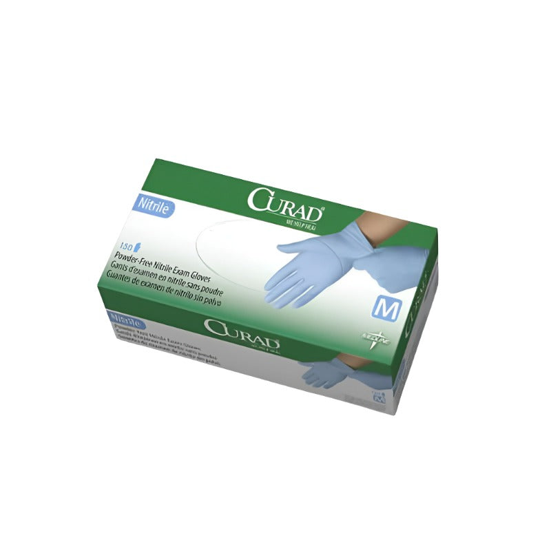 CURAD powder-free blue nitrile examination gloves