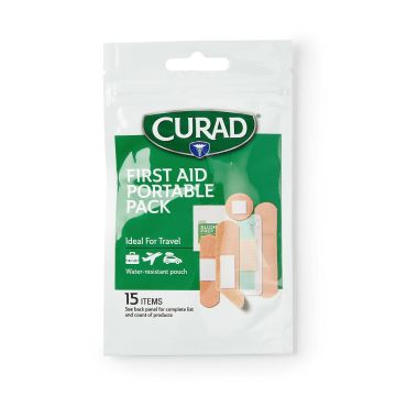 CURAD 15-Piece First Aid Portable Pack 1Ct