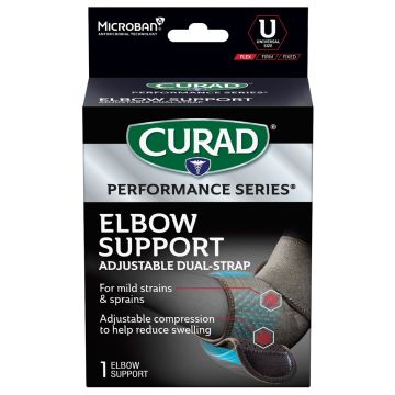 CURAD Performance Series Dual-Strap Elbow Support Left/Right Universal 4Ct