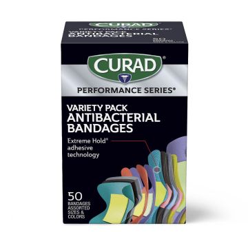 Curad Performance Series Antibacterial Bandages Assorted 1200Ct