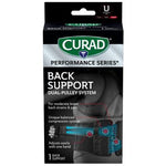 CURAD Performance Series Back Support with Dual-Pulley System Universal 4Ct