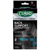 CURAD Performance Series Back Support with Dual-Pulley System Universal 4Ct