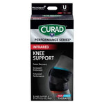 CURAD Performance Series Infrared Knee Support with Hot and Cold Compress Left/Right One Size Black 1Ct