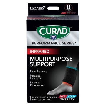 Curad Performance Infrared Multipurpose Support with Hot and Cold Compress One Size Black 4Ct