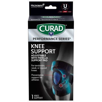 CURAD Performance Series Knee Support Left/Right Universal Black 4Ct