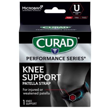 CURAD Performance Series Deluxe Patella Strap Left/Right Universal Black 4Ct