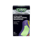 CURAD Performance Series Antibacterial Bandages XL Fabric Strip Assorted 30Ct