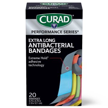 Curad Performance Series Antibacterial Bandages Long Assorted 480Ct