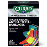 CURAD Performance Series Antibacterial Bandages Fingers/Knuckles Assorted 480Ct