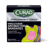 Curad Performance Series Antibacterial Bandages Elbows/Knees Assorted 240Ct
