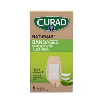 Curad Natural Bandages with Aloe and Vitamin E 2in x 4in 192Ct
