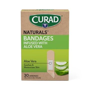 Curad Natural Bandages with Aloe and Vitamin E 0.75in x 3in 720Ct