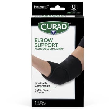 Curad Elbow Support with Microban Left/Right Universal Black 1Ct