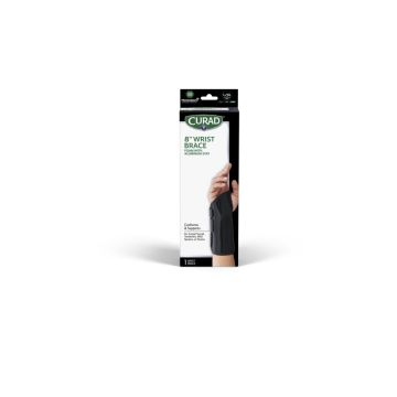 Curad Foam Wrist Splint with Aluminum Stay and Microban Right L/XL 8in Black 1Ct