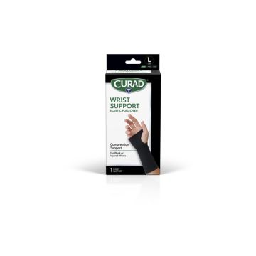 Curad Performance Elastic Pull-Over Wrist Support Left/Right L Black 4Ct