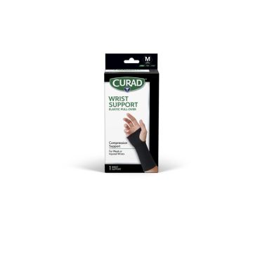 Curad Performance Elastic Pull-Over Wrist Support Left/Right M Black 4Ct