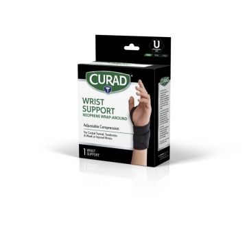 Curad Wrist Support with Microban Left/Right Universal Black 1Ct