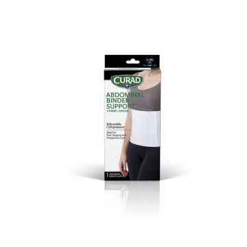 Curad 3-Panel Abdominal Binder Wraparound 9in L/XL 4Ct