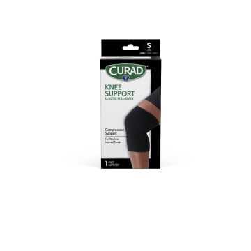Curad Pull-Over Knee Support Left/Right S Black 4Ct