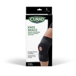 Curad Hinged Knee Support with U-Shaped Support Left/Right L Black 4Ct