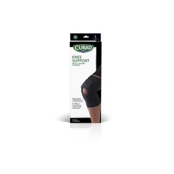 Curad Knee Support with J-Shaped Support Left L Black 1Ct