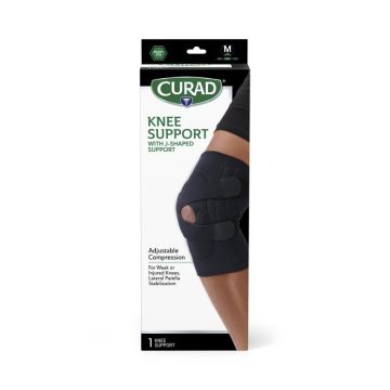 Curad Knee Support with J-Shaped Support Right M Black 1Ct