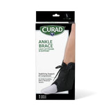 Curad Lace-Up Figure-8 Ankle Brace with Stays Left/Right L Black 4Ct
