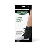 Curad Lace-Up Figure-8 Ankle Brace with Stays Left/Right L Black 1Ct