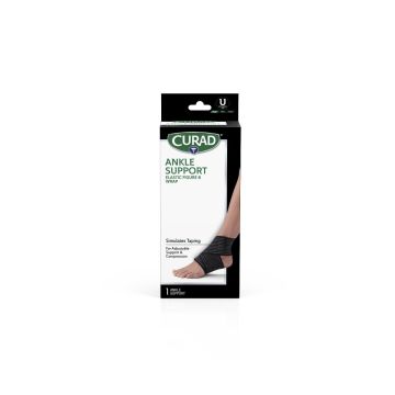 Curad Figure-8 Elastic Ankle Wrap Left/Right Universal Black 4Ct