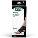 Curad Figure-8 Elastic Ankle Wrap Left/Right Universal Black 1Ct