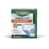 Curad Super Absorbent Polymer Wound Dressing 4in x 4in 10Ct